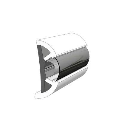 TACO Marine 2-1/2" X 1" Large Suproflex Rub Rail 100' Grey - V11-9970GRD100D