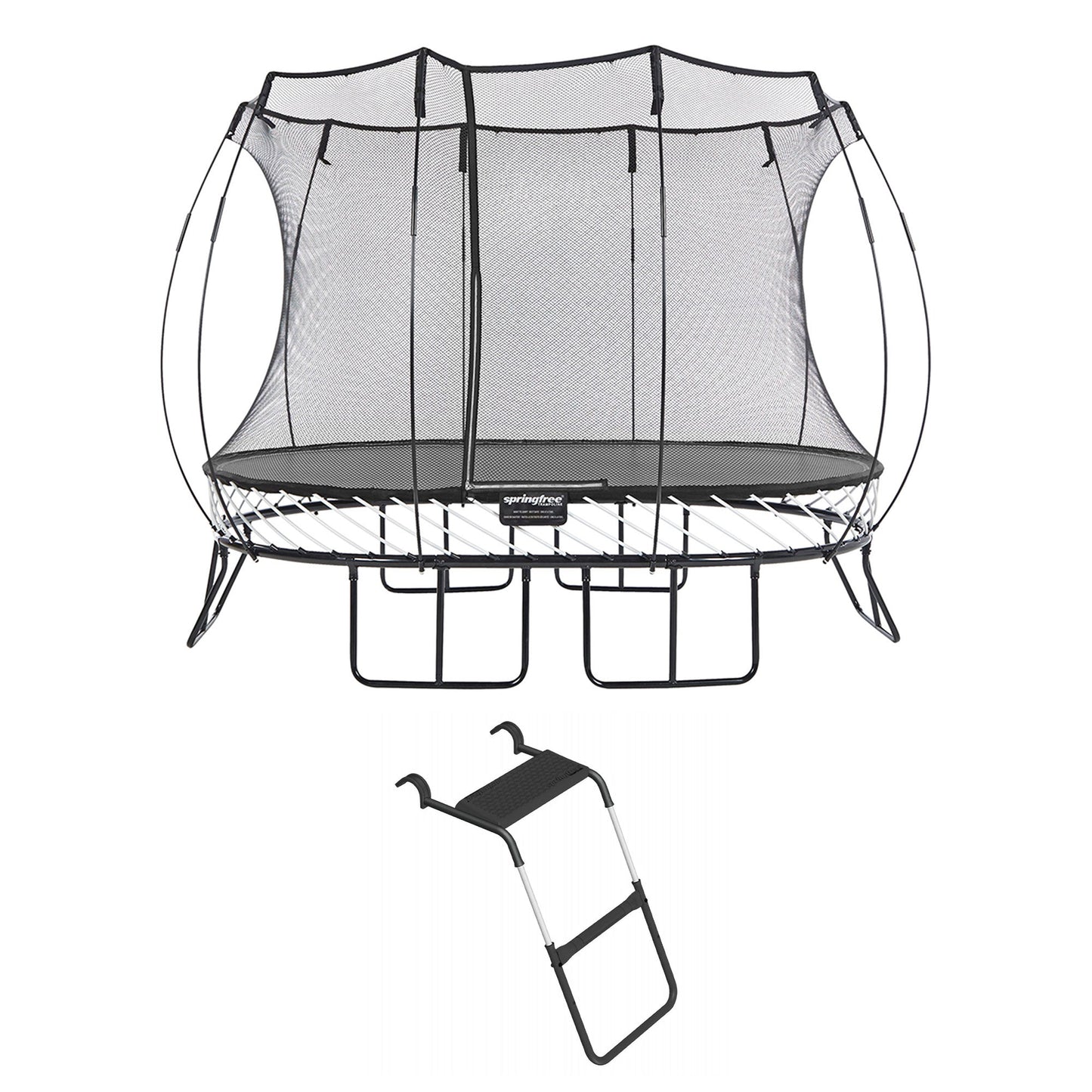 Springfree Trampoline Kids Oval 8 x 11Ft Trampoline & FlexrStep V2 Safety Ladder - 299723