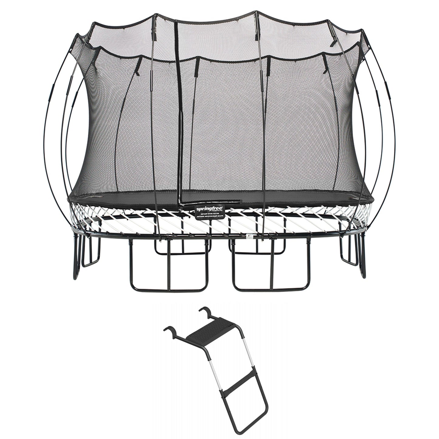 Springfree Trampoline Kids Square 11 Ft Trampoline & FlexrStep V2 Safety Ladder - 299775