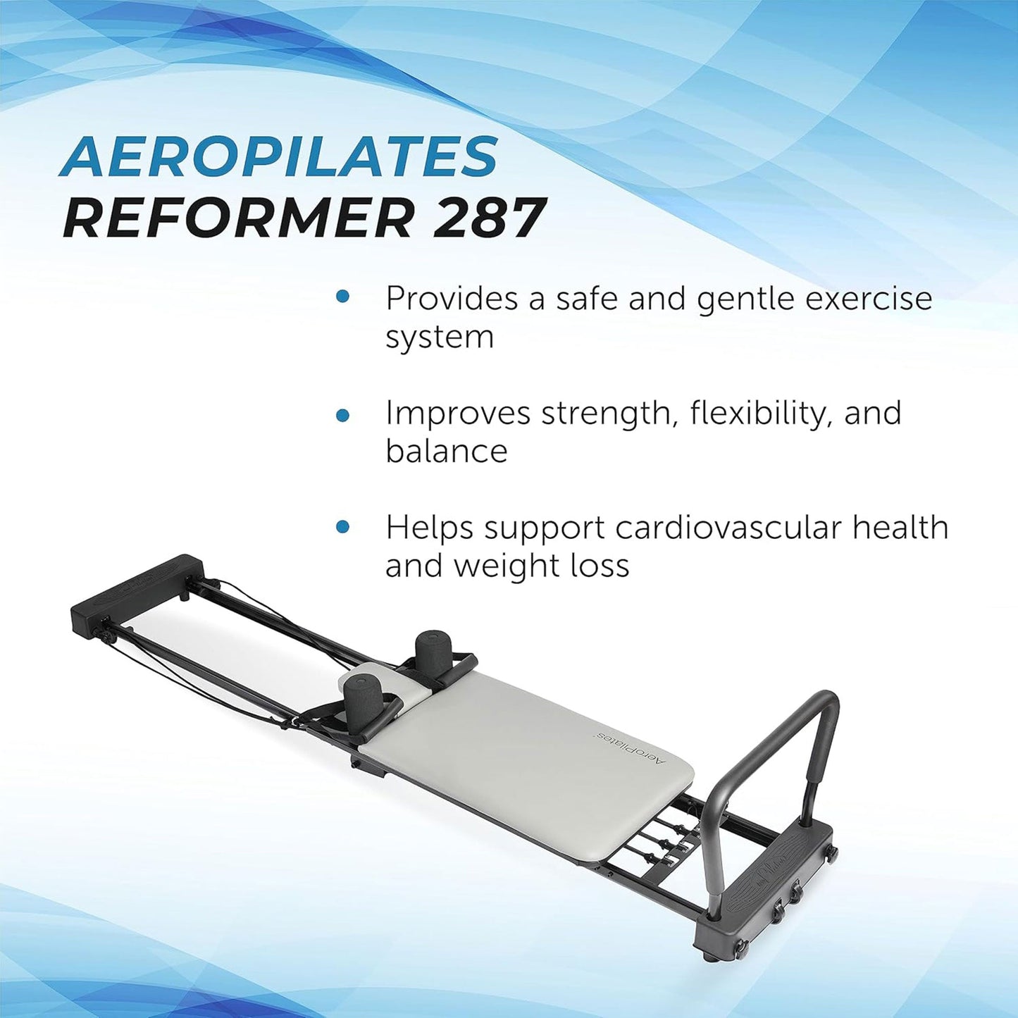 Stamina AeroPilates 287 Folding Pilates Workout Reformer Machine w/o Rebounder - 79739
