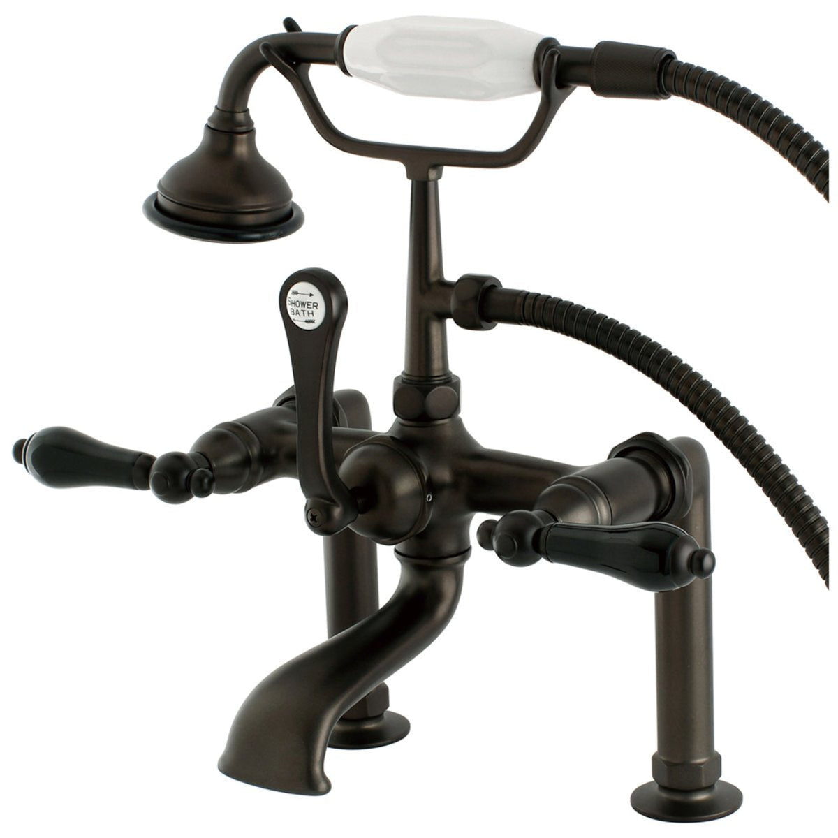 Eden Bath Kingston Brass Aqua Eden AE103T5PKL Duchess Deck Mount Clawfoot Tub Faucet in Oil Rubbed Bronze - AE103T5PKL