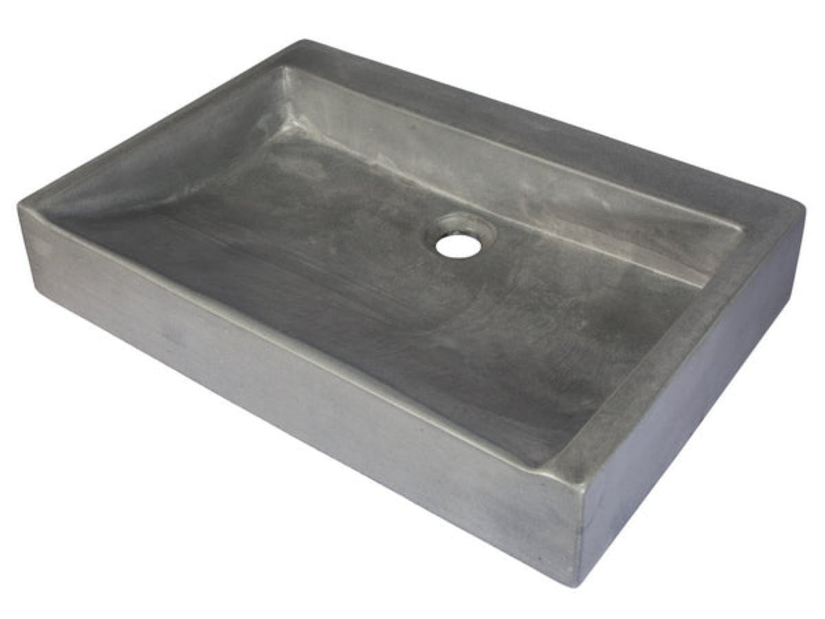 Rectangular Sloped Concrete Vessel Sink in Dark Gray - EB_N006DG