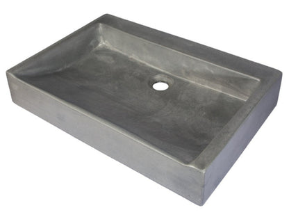 Rectangular Sloped Concrete Vessel Sink in Dark Gray - EB_N006DG