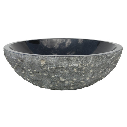 Eden Bath Black Granite Sink Rough Exterior -  Polished Interior - EB_S001BK-P