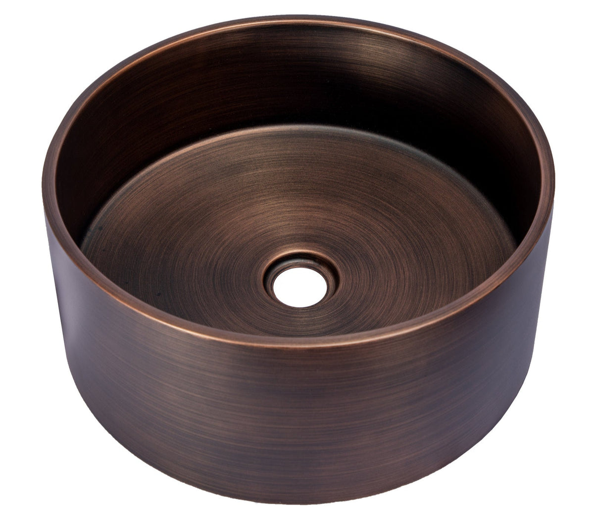 Eden Bathv 15 3/4" Round Thick Rim Stainless Steel Bathroom Vessel Sink with Drain in Bronze - EB_SS003BZ