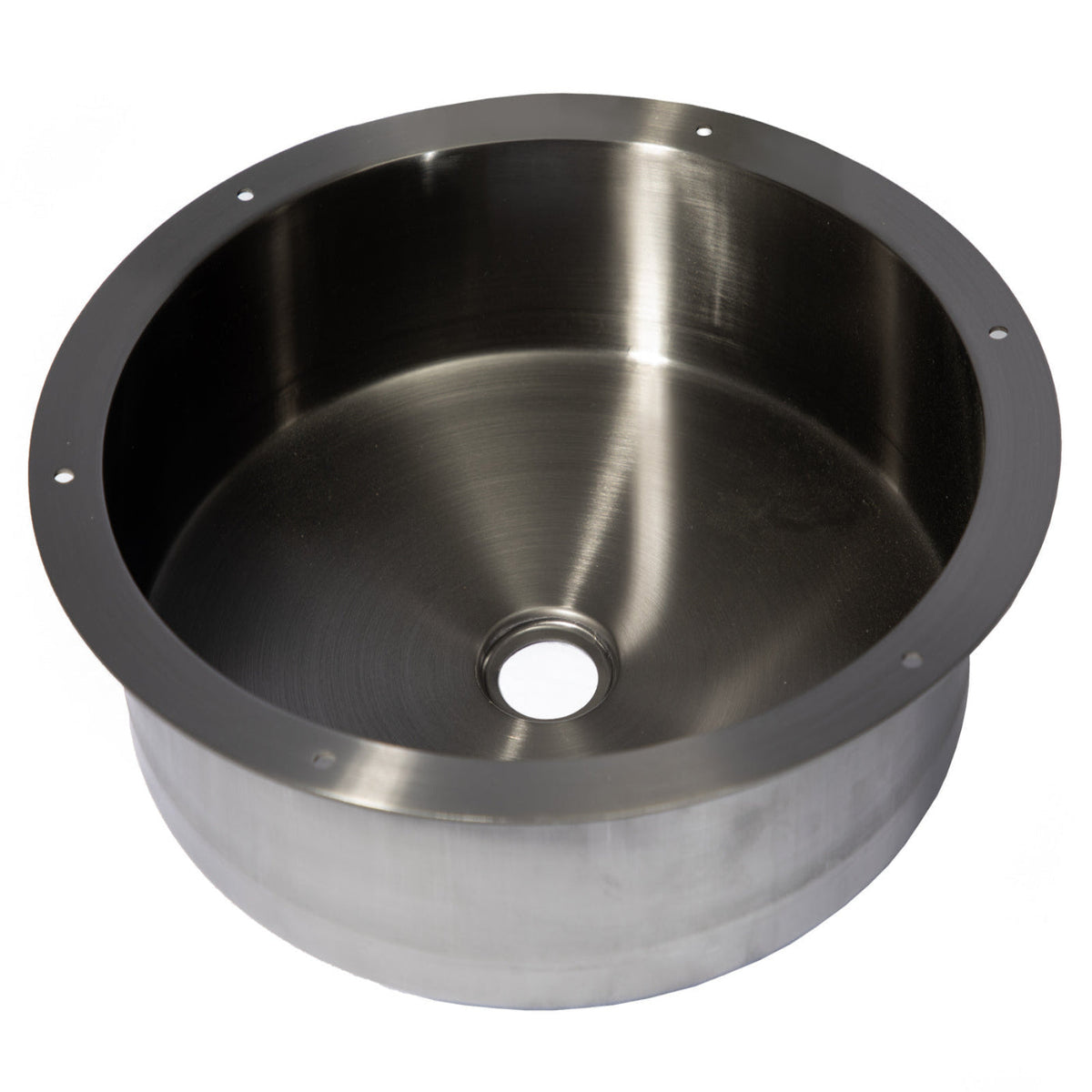 Eden Bath 15" Round Stainless Steel Undermount Bathroom Sink with Drain in Black - EB_SS050BK