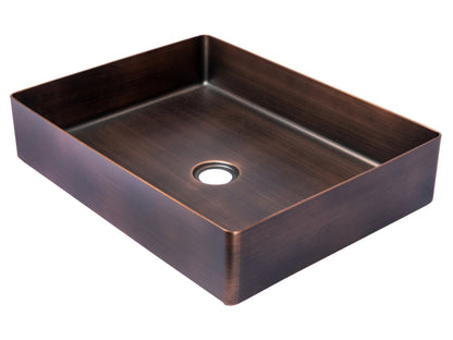 Eden Bath Rectangular 19 x 14 1/2" Stainless Steel Bathroom Vessel Sink with Drain in Bronze - EB_SS002BZ