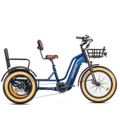 Addmotor 1000W 48V Grandtan Turbo Trike Mid Drive Fat Tire Electric Bike - EB-ADD-GTT-NBL