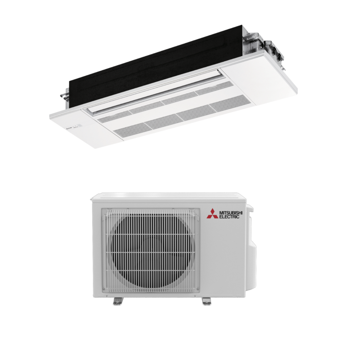 Mitsubishi MLZ-KX09NL & SUZ-AA09NL 9,000 BTU 21.6 SEER2 One-Way Ceiling Cassette Heat Pump System (w/ Grille) - R454B - MLZKX09NL/MLP449WU/SUZAA09NL