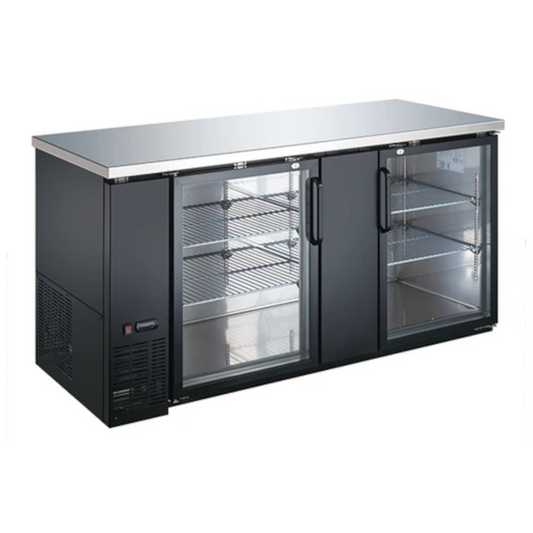 Adcraft USBB-6928G U-Star 28" Deep Glass Door Back Bar Cooler 69" Wide - USBB-6928G