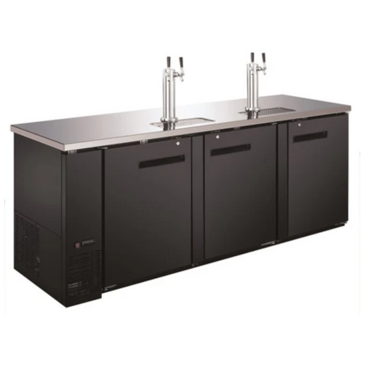 Adcraft USBD-9028/2 U-Star 90" Wide Beer Dispenser with Two Double Tap Towers - USBD-9028/2