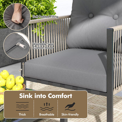 Tangkula 4/8 Pieces Patio Furniture Set - 2*NP12005GR+