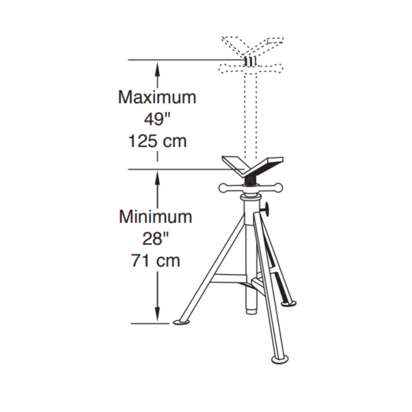 Sumner ST-801 Heavy Duty Hi-Jack V-Head Pipe Stand - Sumner 780375